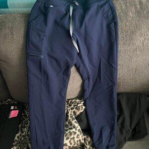 Figs Blue Joggers with Adjustable Fit and Breathable Fabric